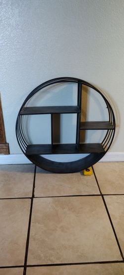 Round metal shelf