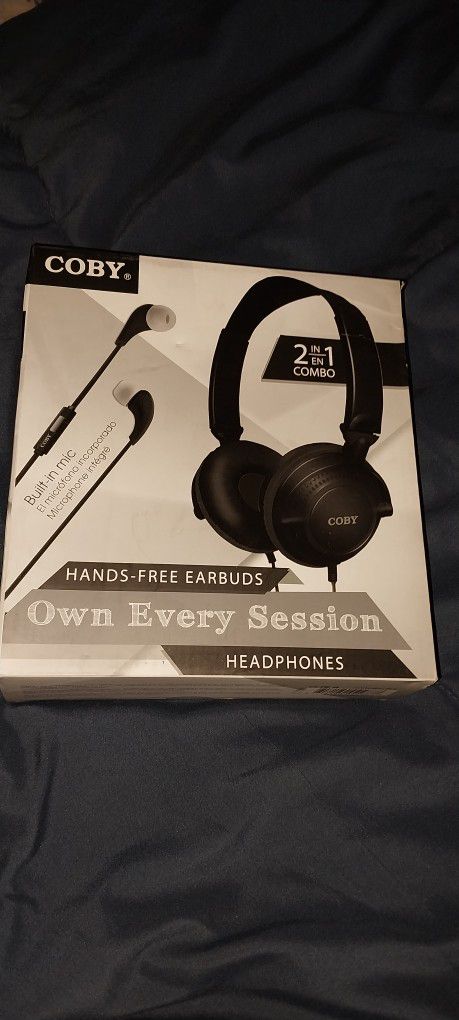 New Coby 2 Piece Headphones/earbuds Set