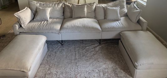 Oversized cream Sectional Couch