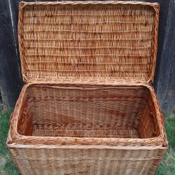 Vintage Woven Wicker Trunk