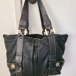 Michael Kors Black Pebbled Leather Shoulder Bag