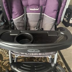 Purple And Grey Double Stroller