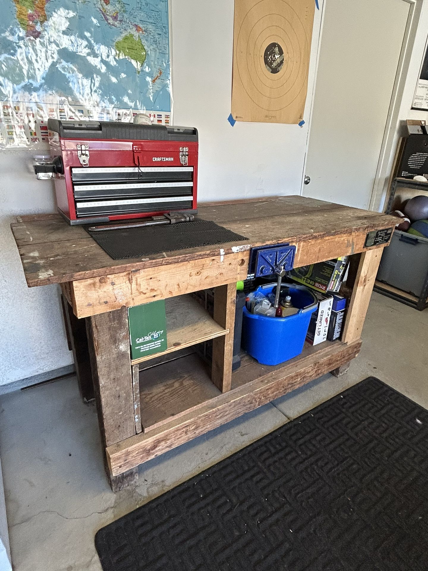 Workbench With Vice. See Details Below In Description.
