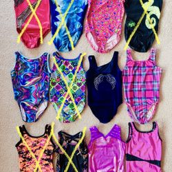 6 Leotards, AXS CXL velvet sequin rhinestone hearts Valentine animal youth small child large EUC