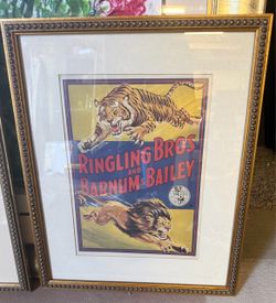 Vintage Ringling Bros and Barnum & Bailey Lion and Tiger Circus Poster