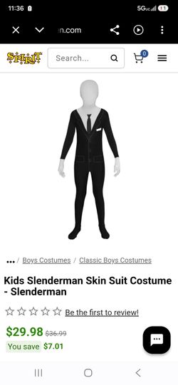 Kids Slenderman Skin Suit Costume