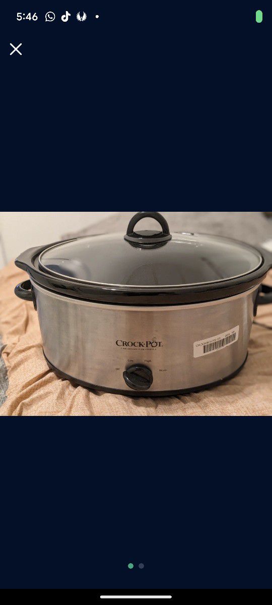 Manual Slow Cooker. Stainless Steel 
