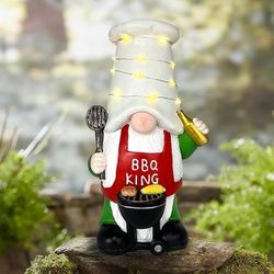 Solar BBQ Gnome Statue