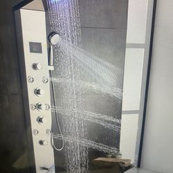 Function Stainless Steel Shower Panel Tower System | Shower Tower Panel with Full Body Shower System Bathtub Shower with Clarity Basin Rainfall Waterf