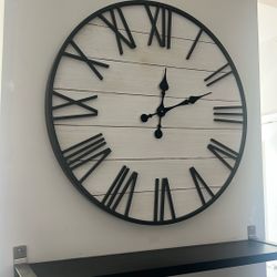 Large Vintage Roman Numeral Wall Clock