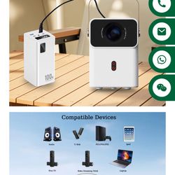 Youxi C18 Portable Outdoor Movie Projector with Wifi Bluetooth HDMI Mirroring Function