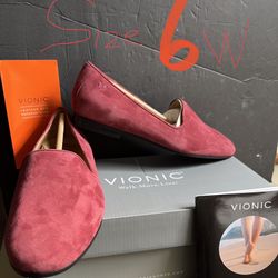 Vionic WILLA SLIP ON FLAT SHRZ, Suede Women’s Size 6 W