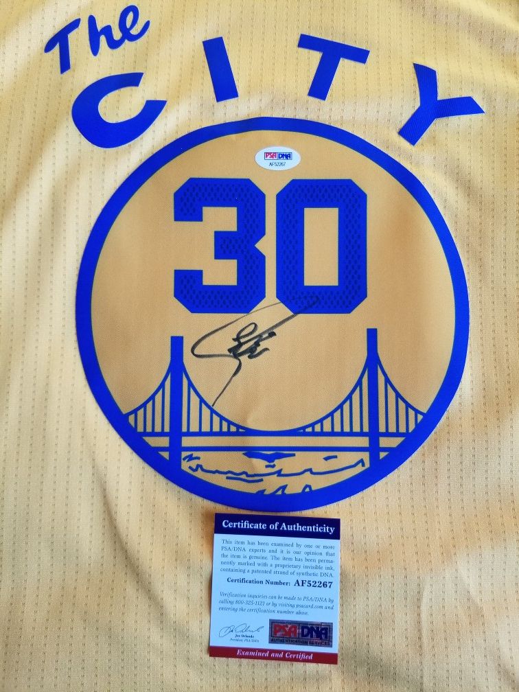 Stephen Curry Signed Golden State Warriors Adidas City Jersey w/ Beckett COA NBA