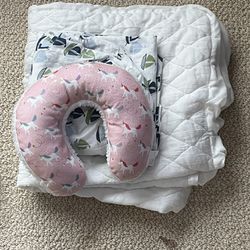 Crib sheets/cover and neck pillow 