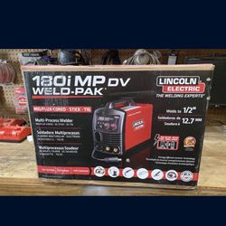 Lincoln Electric 180 Amp Weld-Pak 180i Multi-Process Stick/MIG/Flux-Core/TIG, 120V or 230V