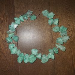 Teal Sparkly Geode Rock Bead Strand (20") 