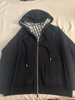 Dior Zip-Up Hoodie medium reversible 1:1 Navy Blue