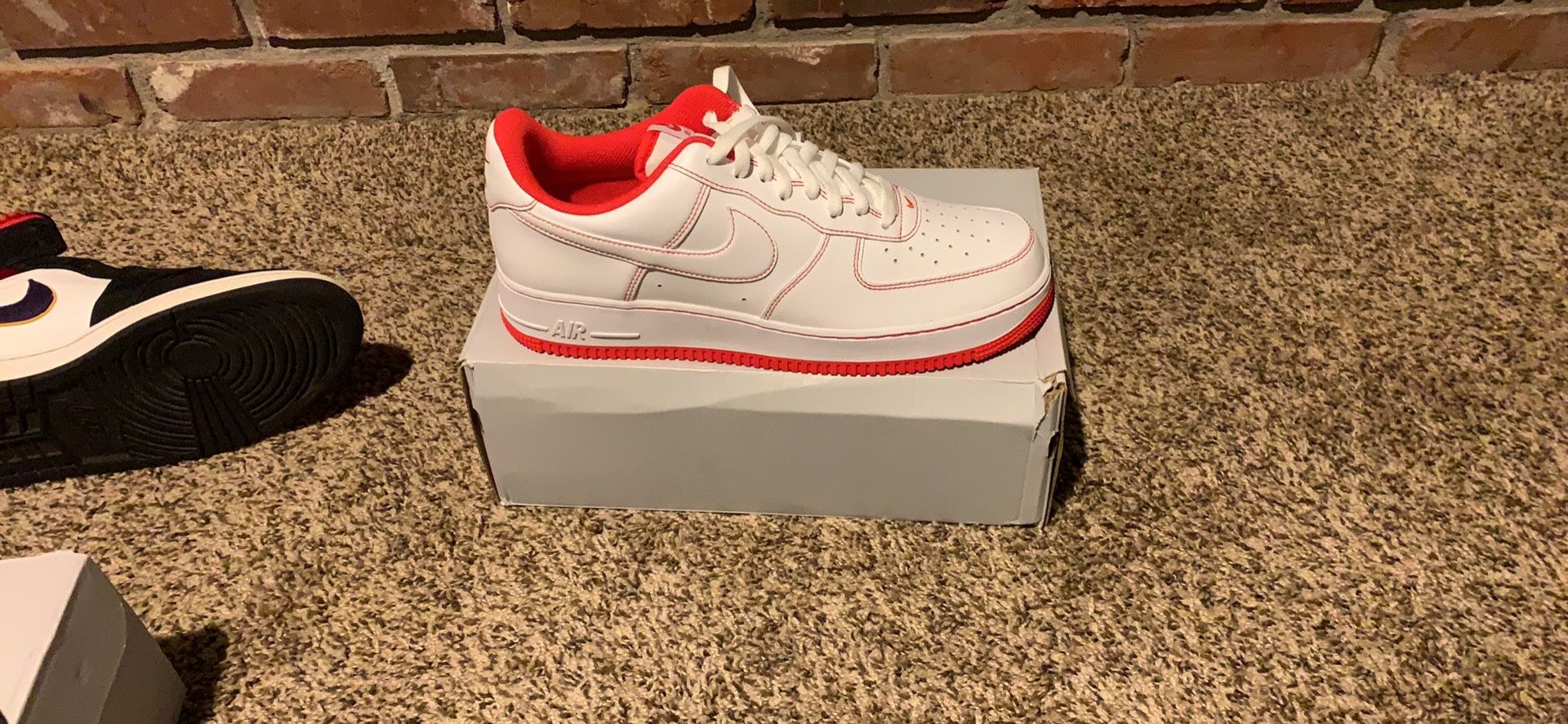 White/white Nike University Red Air Force1 ‘07
