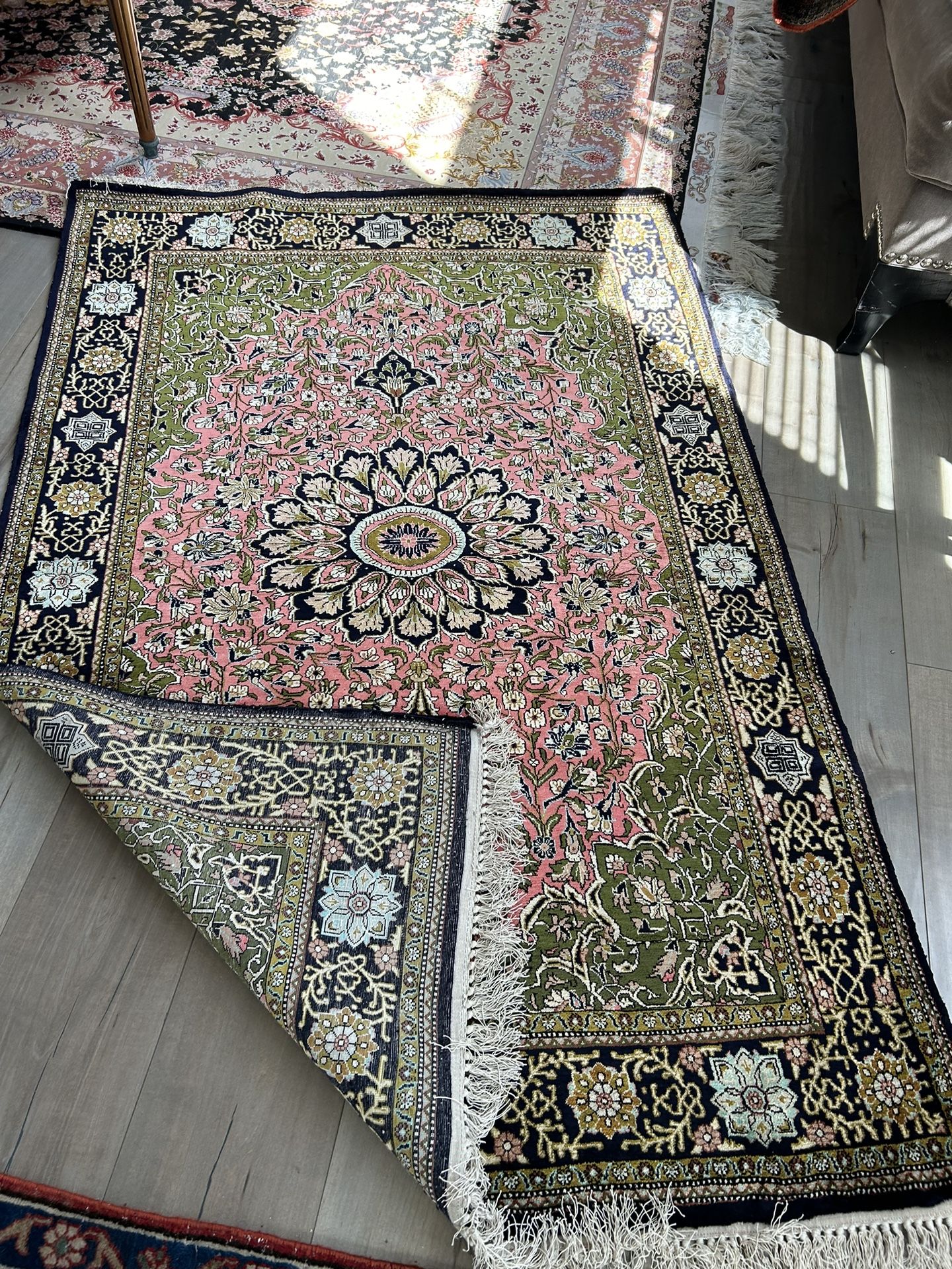 3x5 Feet Persian Silk Qoum Rug