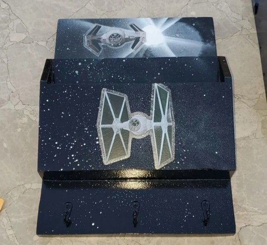 Star Wars Custom spray painted and Collaged Mail & Keyholder