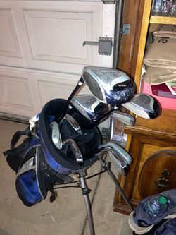 Golf clubs + bag