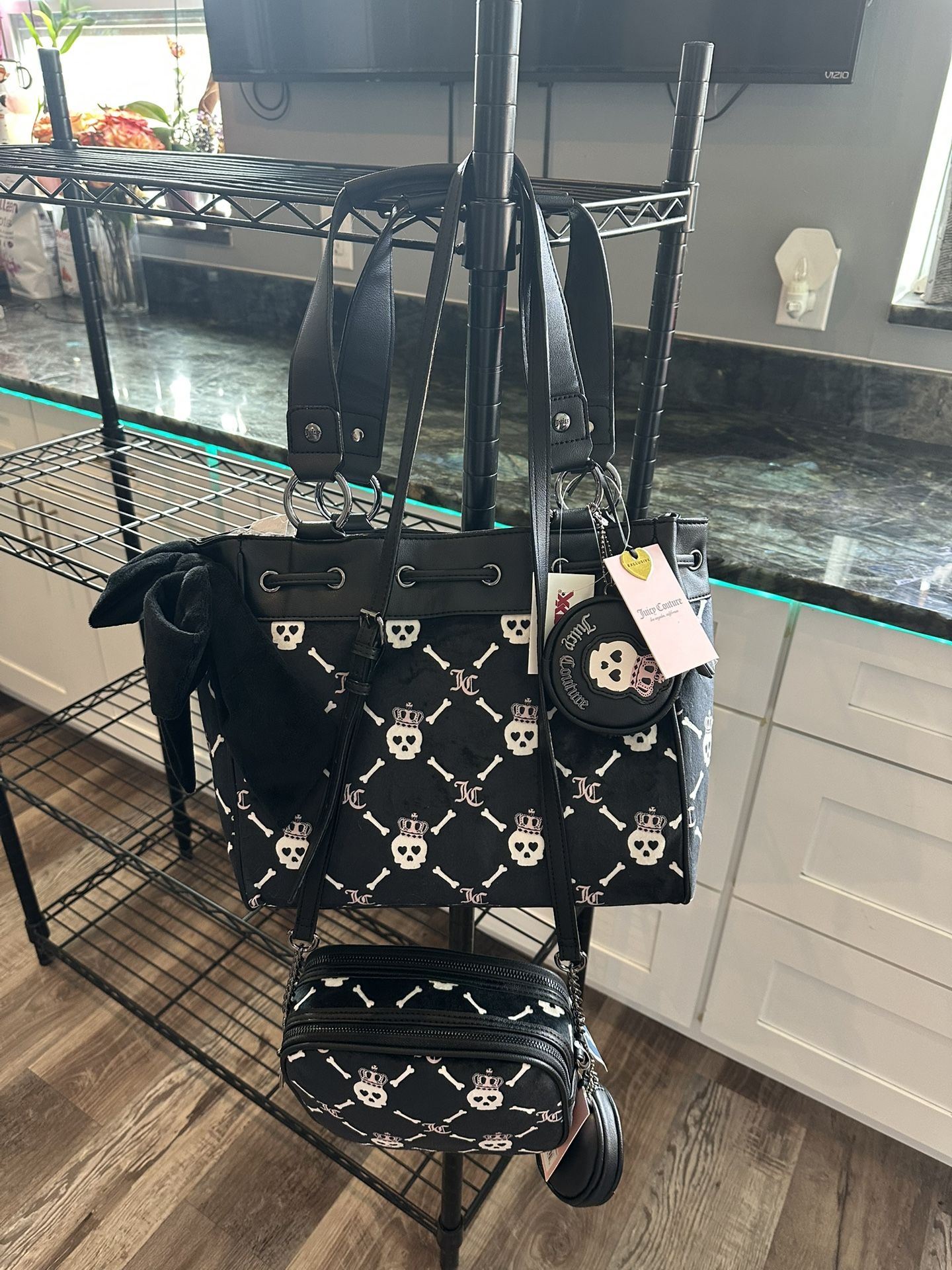 Juicy Couture, Haunted Couture Skull Tote, And Crossbody Set