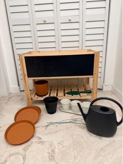 Elevated Wooden Raised Garden Bed with Shelf
