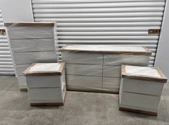 DRESSER, CHEST AND TWO NIGHSTANDS