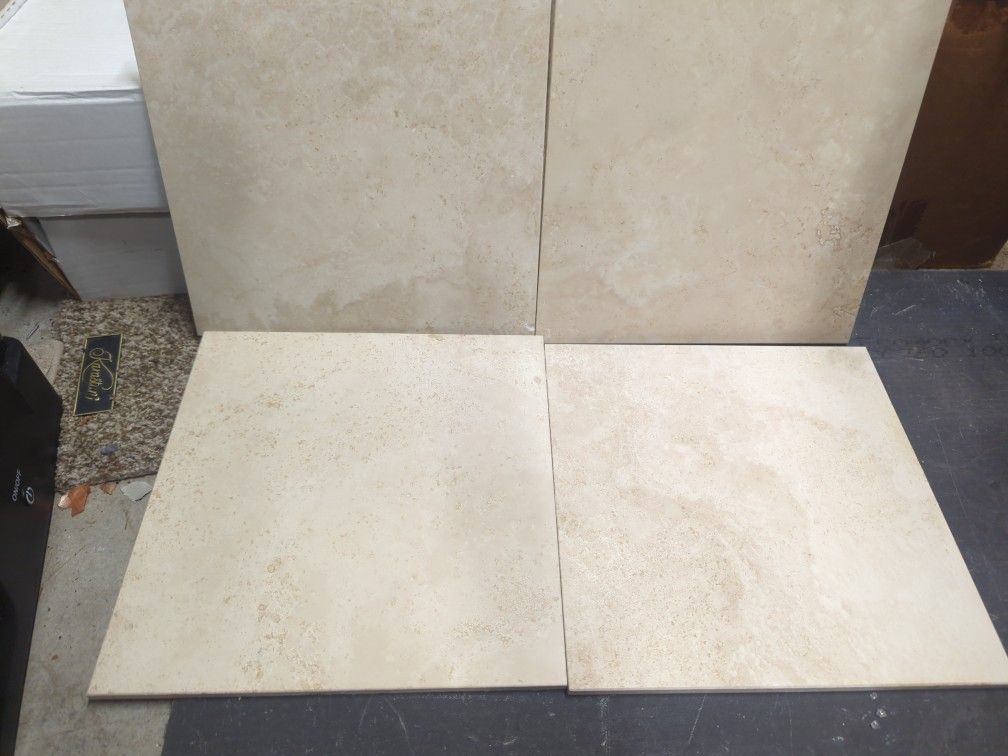 12x12 Natural Stone Traverin Filled