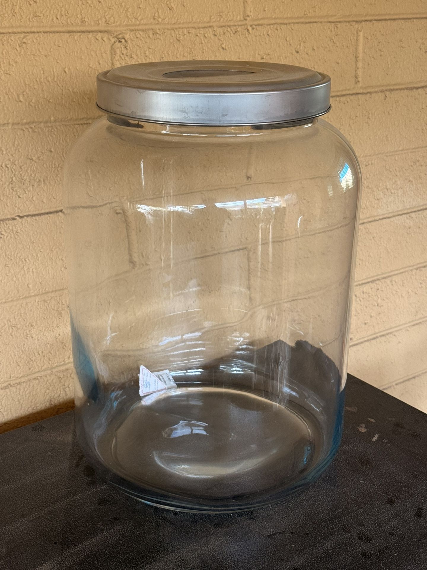 5.5 Gallon Clear Glass Jar With Metal Lid For Food Storage Terrarium Fish Tank Aquarium