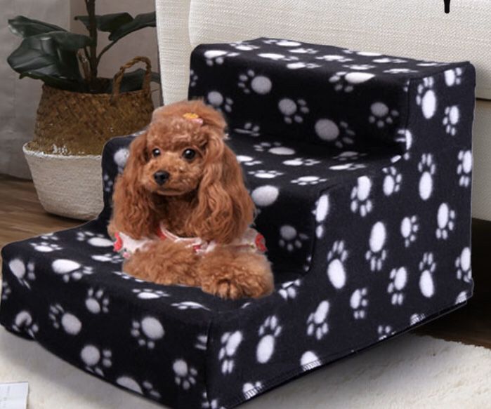 Dog pet stairs 4 steps folding climb for couch bed block