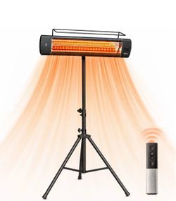 East OAK 1500w 2-in-1 Infrared Electric Patio Heater with Remoter,3 Heat Modes & 24h Timer