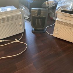 2 Window AC Units + Heater For Sale