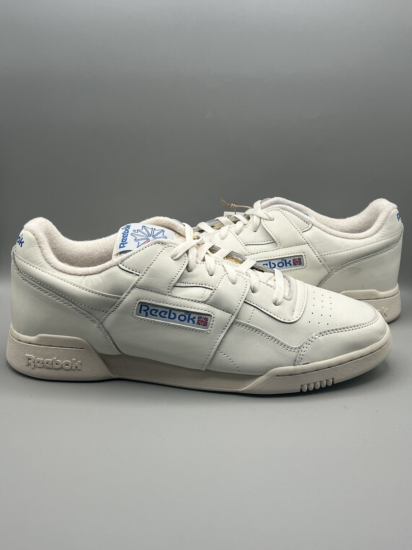 Reebok Classic Workout Plus Vintage White UK Trainers - Men’s Size 14 (DV6435)