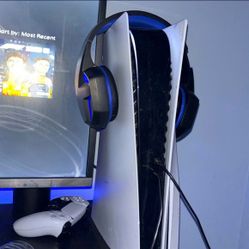 Ps5 disk new with. 1 controllers+all cables+ Game+ firm price cause it's new