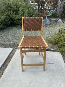 Rattan Leather Chair Stool 