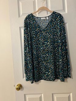 Teal Printed Top