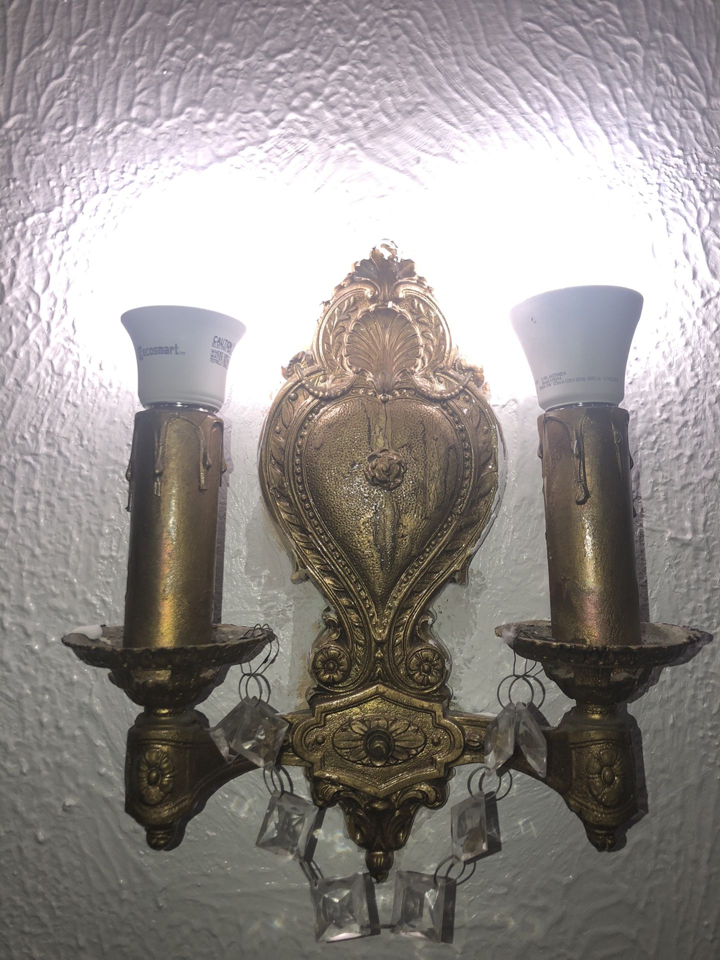 1849 Vintage two light wall lamp
