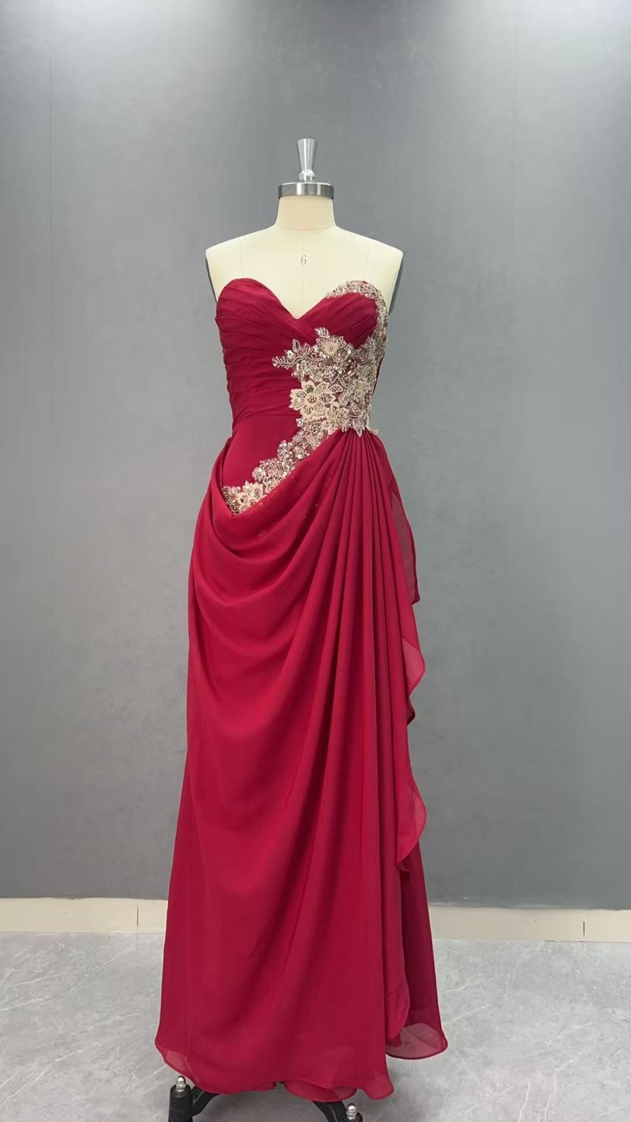 Strapless Sleeveless Long Prom Dress With Applique