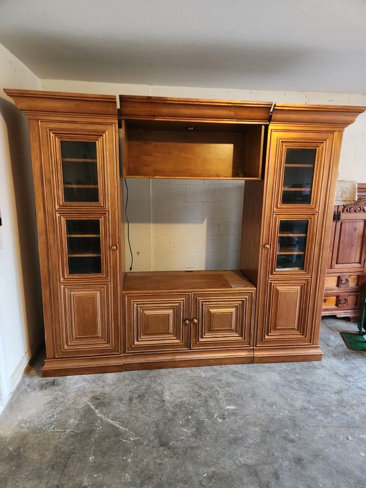 solid wood wall unit