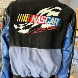 RARE Vintage NASCAR JH Design Racing Jacket - Suede & Leather - Size L
