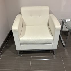 White Chair And Glass Table 