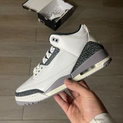 TRIED ON Grey Cement 3s (Sz 9)