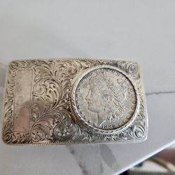 1880 Morgan Silver Dollar Belt Buckel