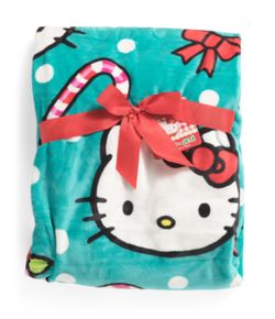Hello Kitty Christmas Snow Kitty Blanket