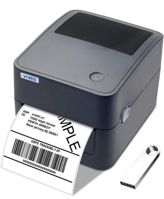 (Brand New in Box) 
vretti Thermal Shipping Label Printer - 4x6 Label Printer for Shipping Packages - 410B USB Thermal Printer Compatible with Ebay Et