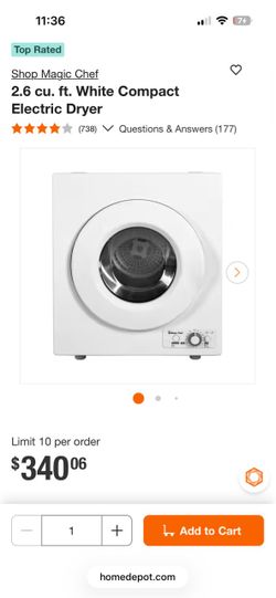 Compact Magic chef electric dryer