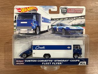 Hot Wheels Premium Team Transport Custom Corvette Stingray Coupe & Fleet Flyer Brand New