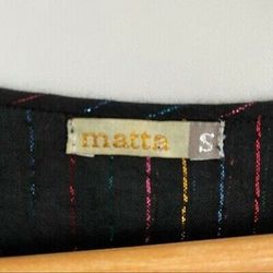 6/6

Matta Yamini Rainbow Striped Midi Dress Black Women's size Small

