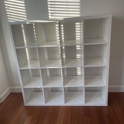 White IKEA bookshelf 